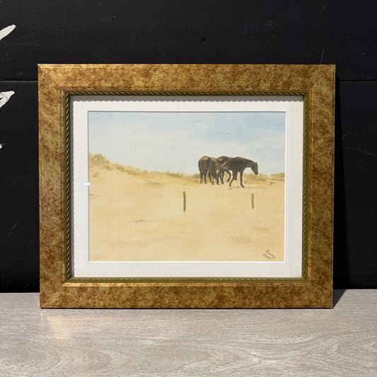 Photographic Art "Corolla Village Wild Horses", 17"W x 14"H