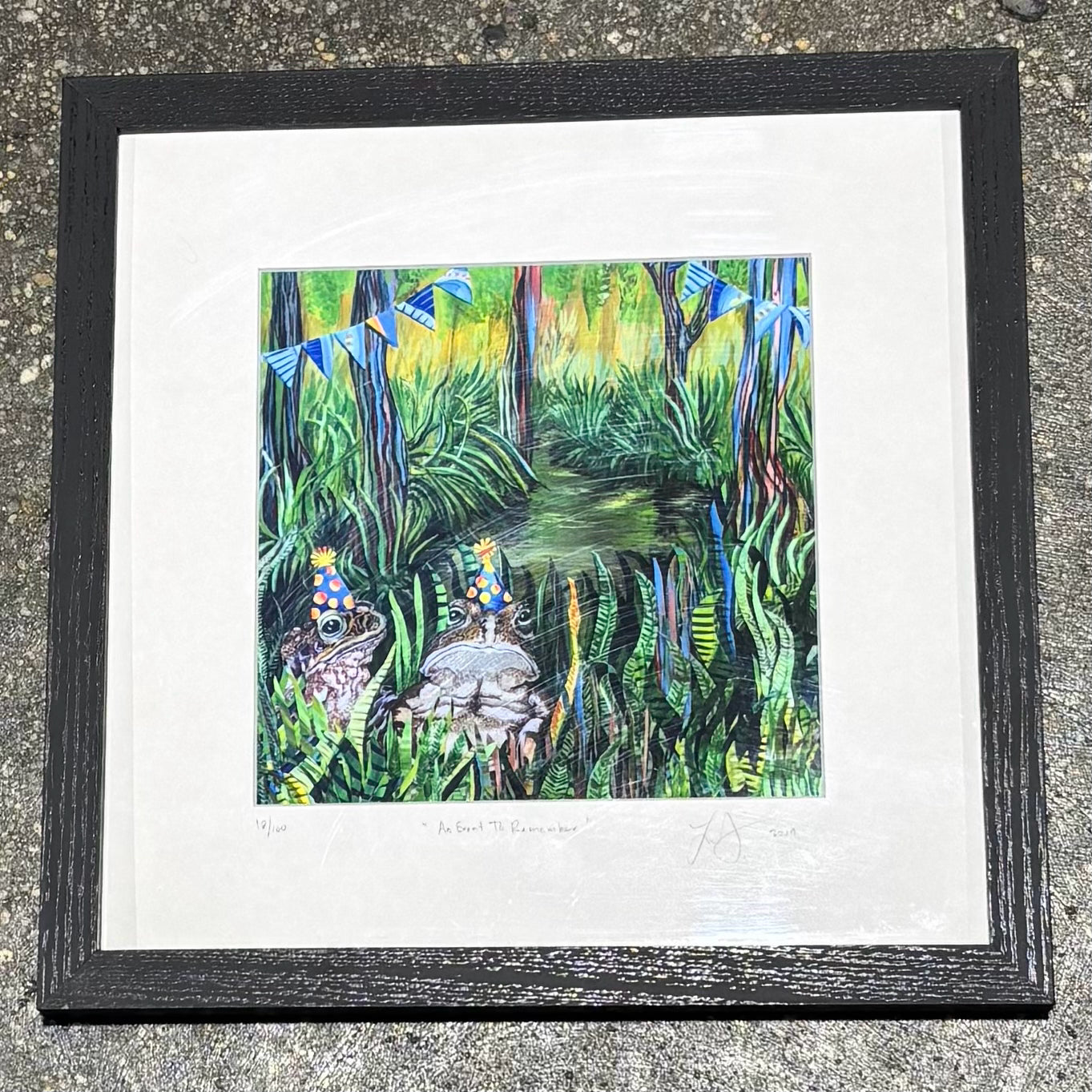 Frog Print "An Event to Remember" Lauren de Serres 13.25" L x 13.25" W x .75" H