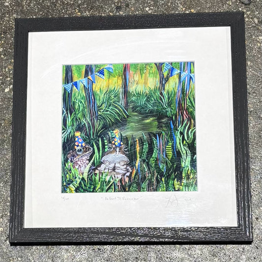 Frog Print "An Event to Remember" Lauren de Serres 13.25" L x 13.25" W x .75" H