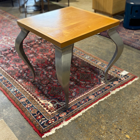 Wood & Metal Side Table, 24"Sq x 25"H