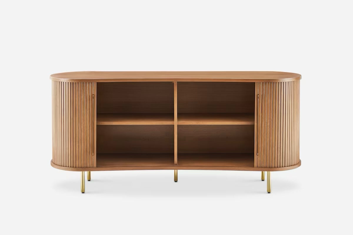 Castlery Harper Sideboard, Chestnut & Brass, 78.75" W x 19.75" D x 25.75" H