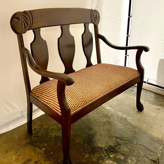 Antique Mahogany Settee, 41.5"W x 21"D x 40"H