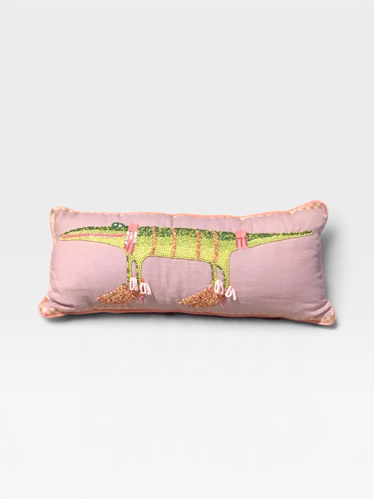 Patience Brewster Gloria Alligator Pillow 22"W x 9"D x 5"H