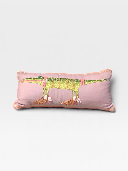 Patience Brewster Gloria Alligator Pillow 22"W x 9"D x 5"H