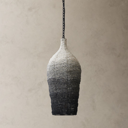 Olive pendant light, charcoal ombre, 16.5"x16.5" x40" H