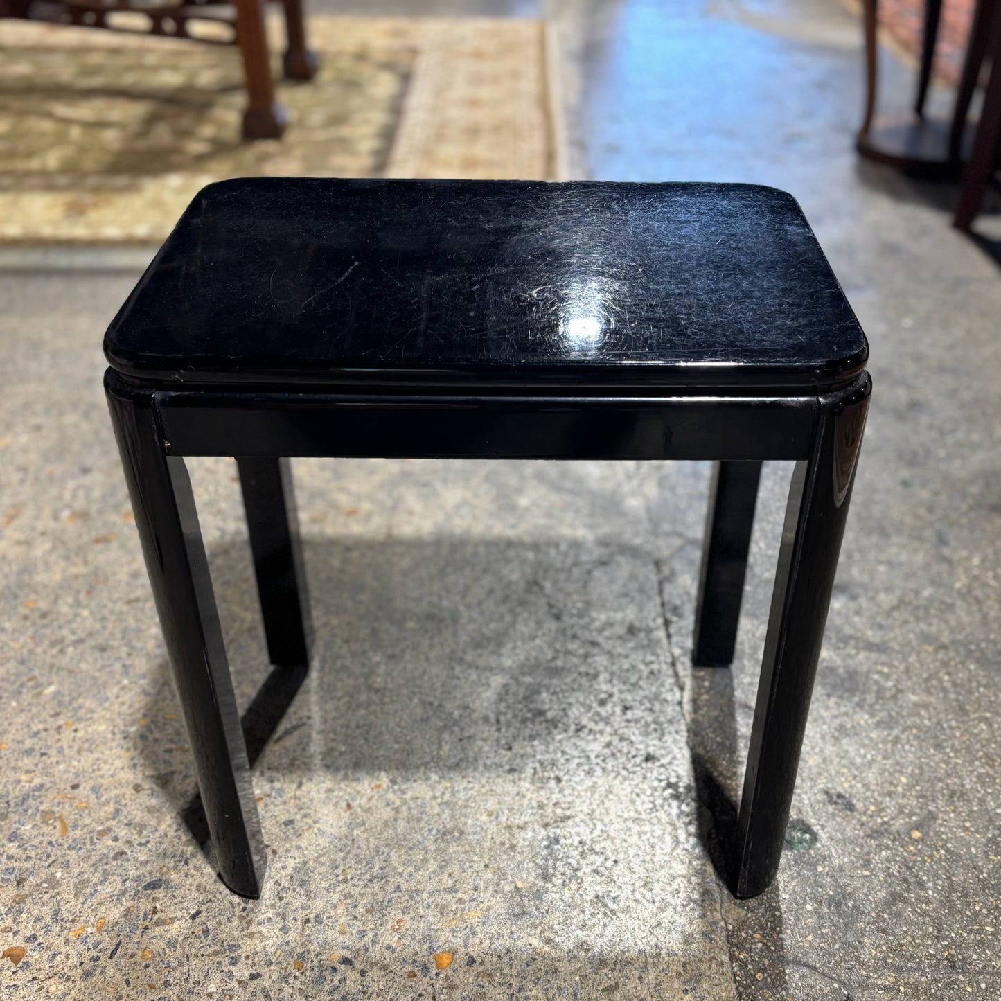 Black lacquer side table, medium, 21.5"W x 14"D x 21.5"H