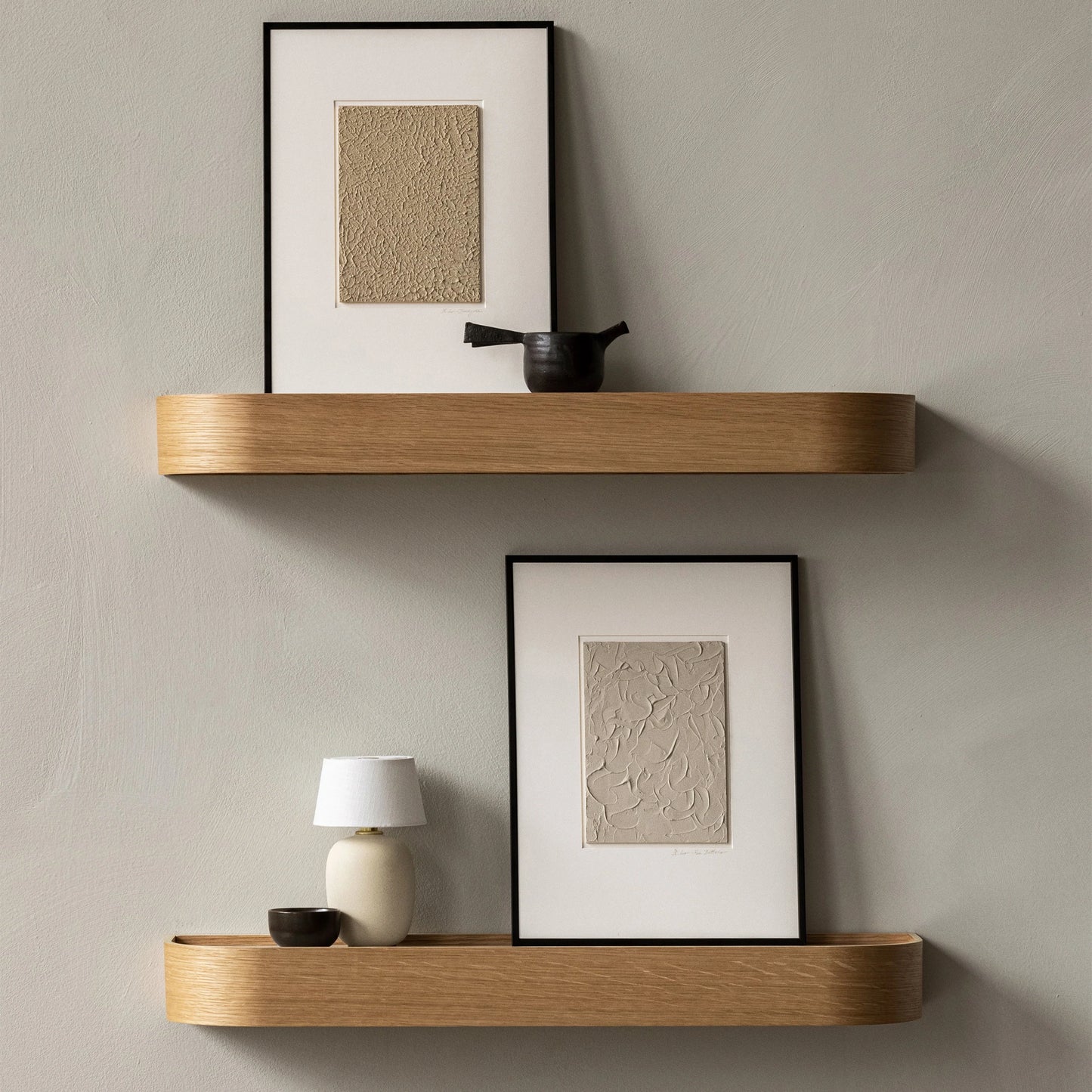Epoch Shelf by Nina Bruun, Natural Oak & Fog, 31.1" W x 8" D x 2.2" H