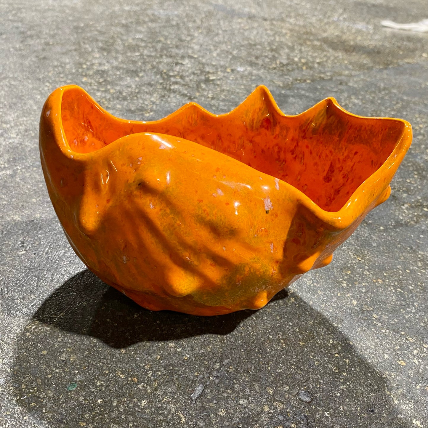 MCM Ceramic Shell Bowl, Atomic Orange, 7.5" W x 5" D x 5" H