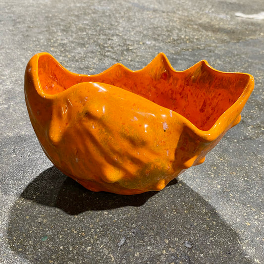 MCM Ceramic Shell Bowl, Atomic Orange, 7.5" W x 5" D x 5" H