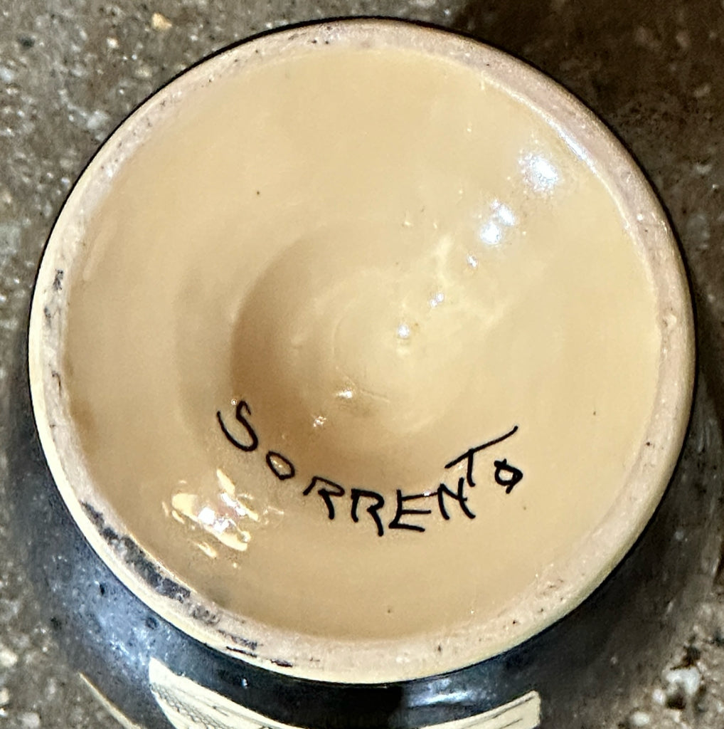 Handpainted souvenir vase, Sorrento, 8.25"H x 4"D x 4"W