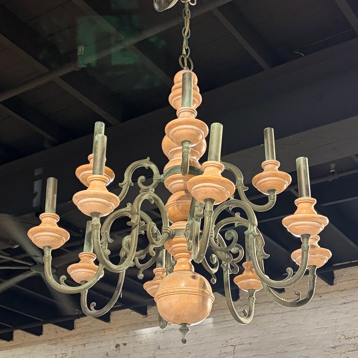 Rustic "Italian" Chandelier, 31"H x 29"W x 29"D