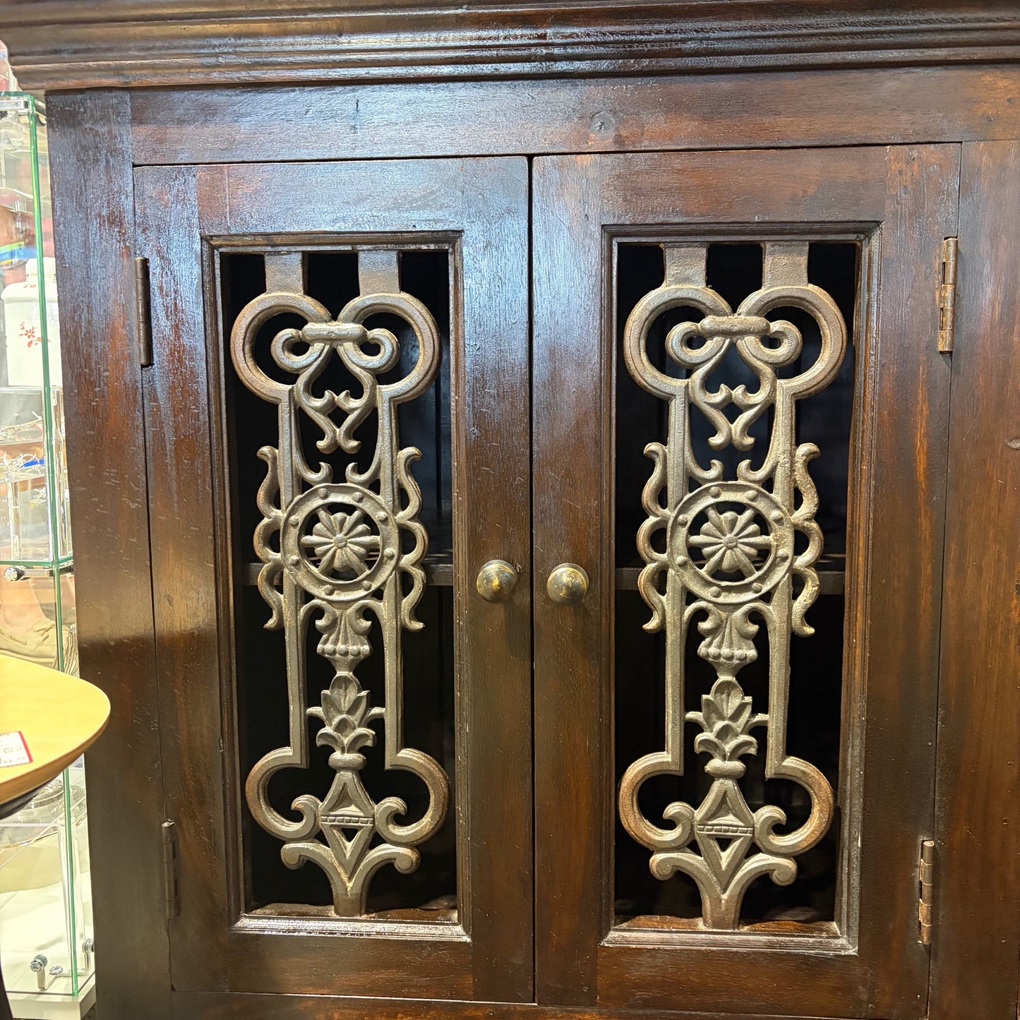 Solid Wood Sideboard w/Metalwork Design, 76"W x 36"H x 19"D