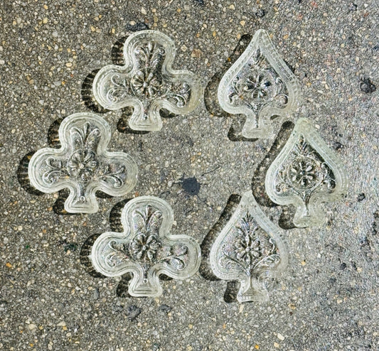 SET of 6 sm candy/nut dishes, clubs/spades