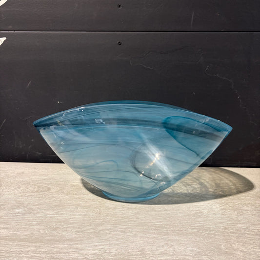 Blown Folded Glass Bowl, 14"W x 8"D x 7"H