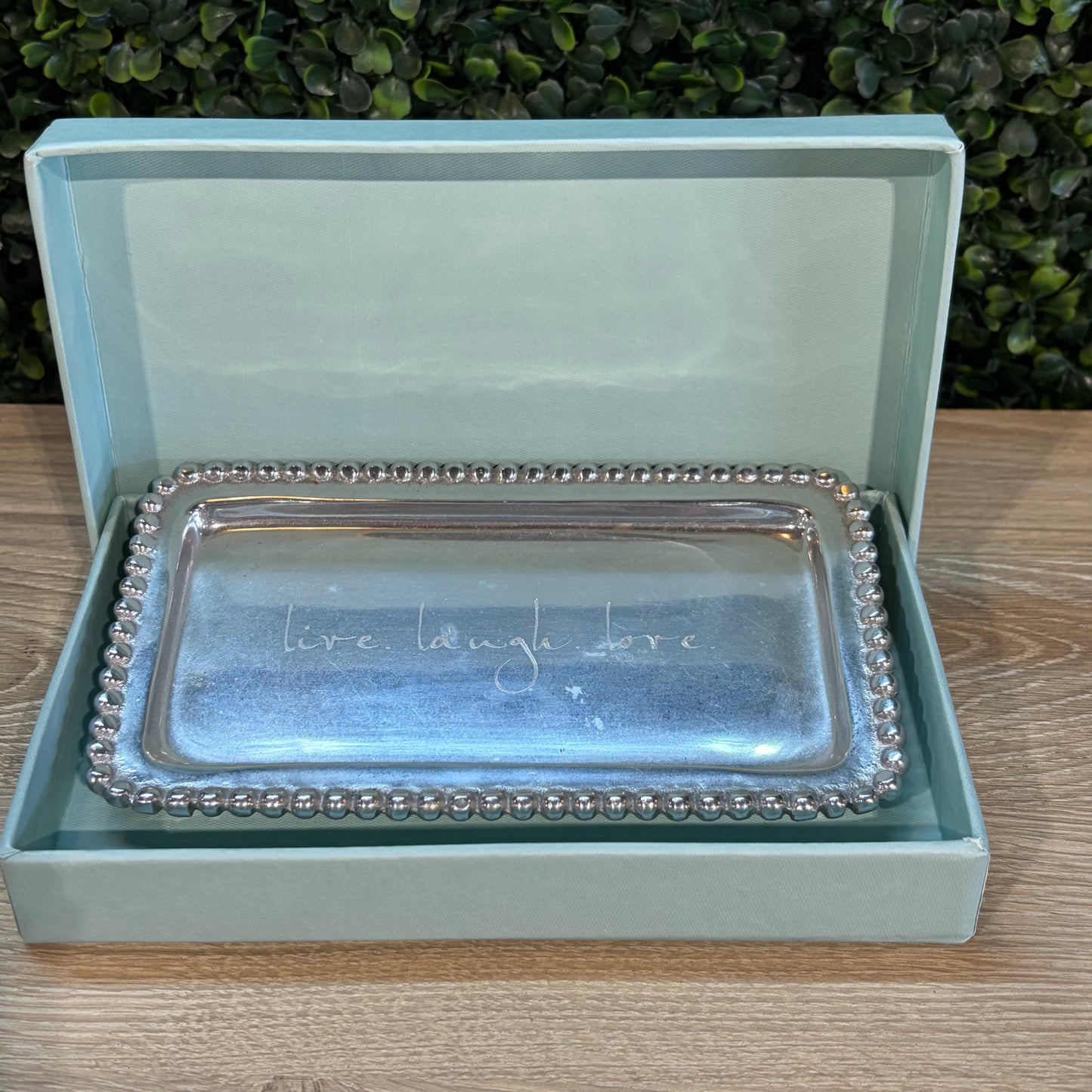 Mariposa "Live Laugh Love" Statement Tray in Box, 6.5"W x 3.75"D