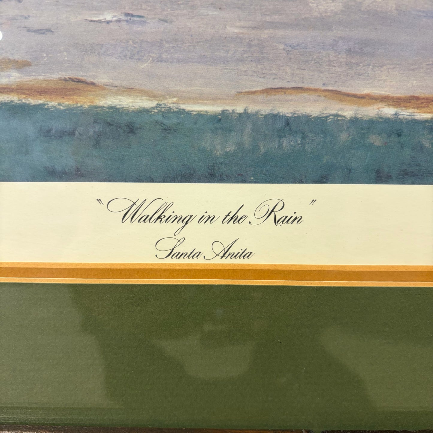 Signed & #'d Donald Schwartz "Walking in the Rain", 33.5"W x 29."H