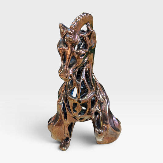 Decorative Open-Work Bronzed Horse Sculpture, 12"L x 11"H x 7.5"W