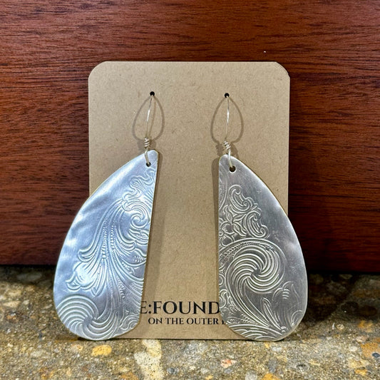 Silverplate over brass teardrop earrings