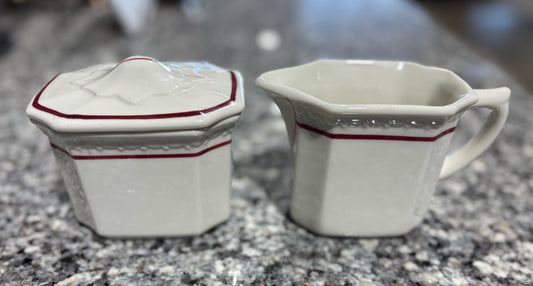 Syracuse China Cardinal Cream & Sugar Set 5.5" W x 3" D x 3.5" H