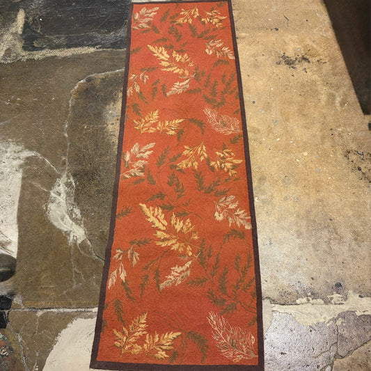 Hand-Hooked Runner, Wool, 7'.3" x 2'.2"