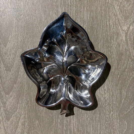 Canterbury Silver Plate Grape Leaf Candy Dish, 8"L x 7"W
