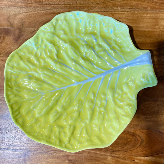 MCM Yellow Cabbage  Leaf Platter, 15"W x 14"L x 2"H