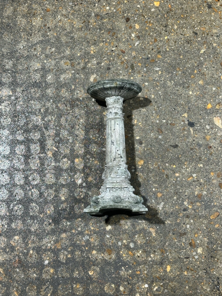 Candle pillar, weathered, 12"H x 5.5"W x 5.5"D