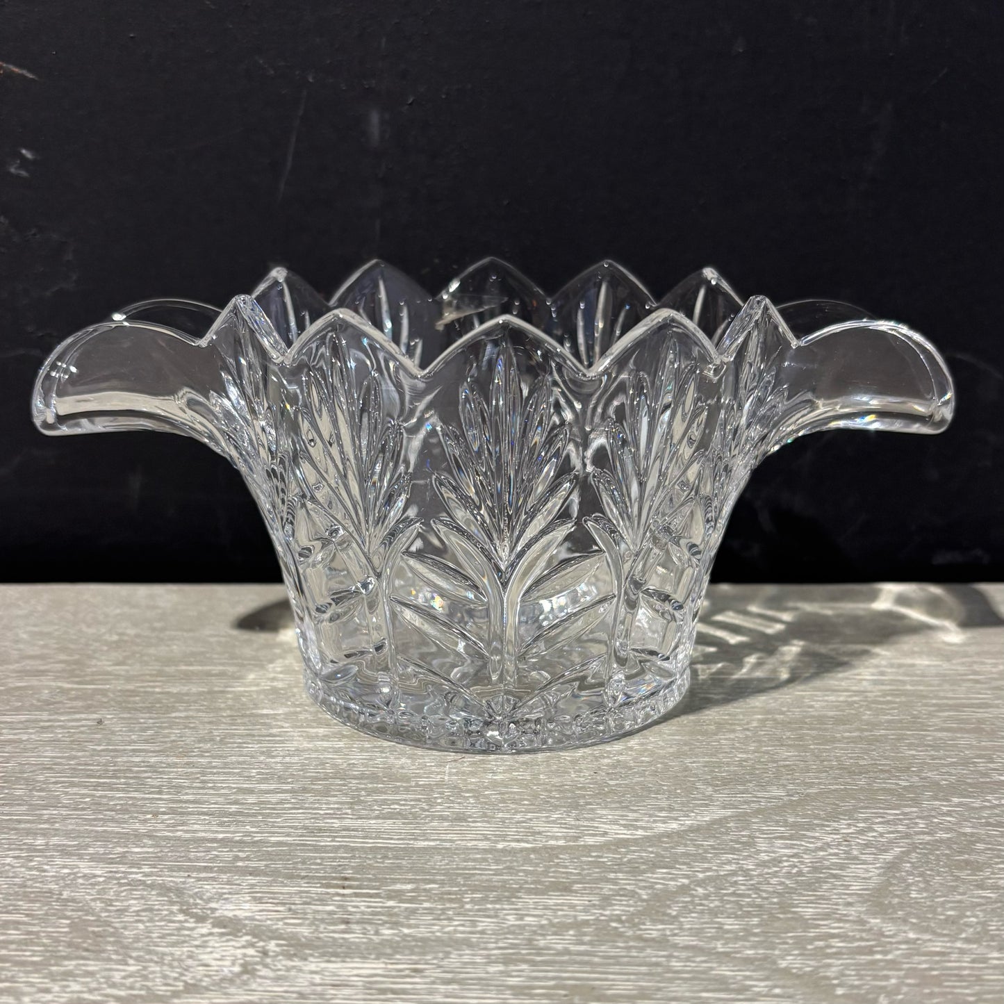 Crystal Sauce Bowl 8" L x 4.75" W x 3.5" H