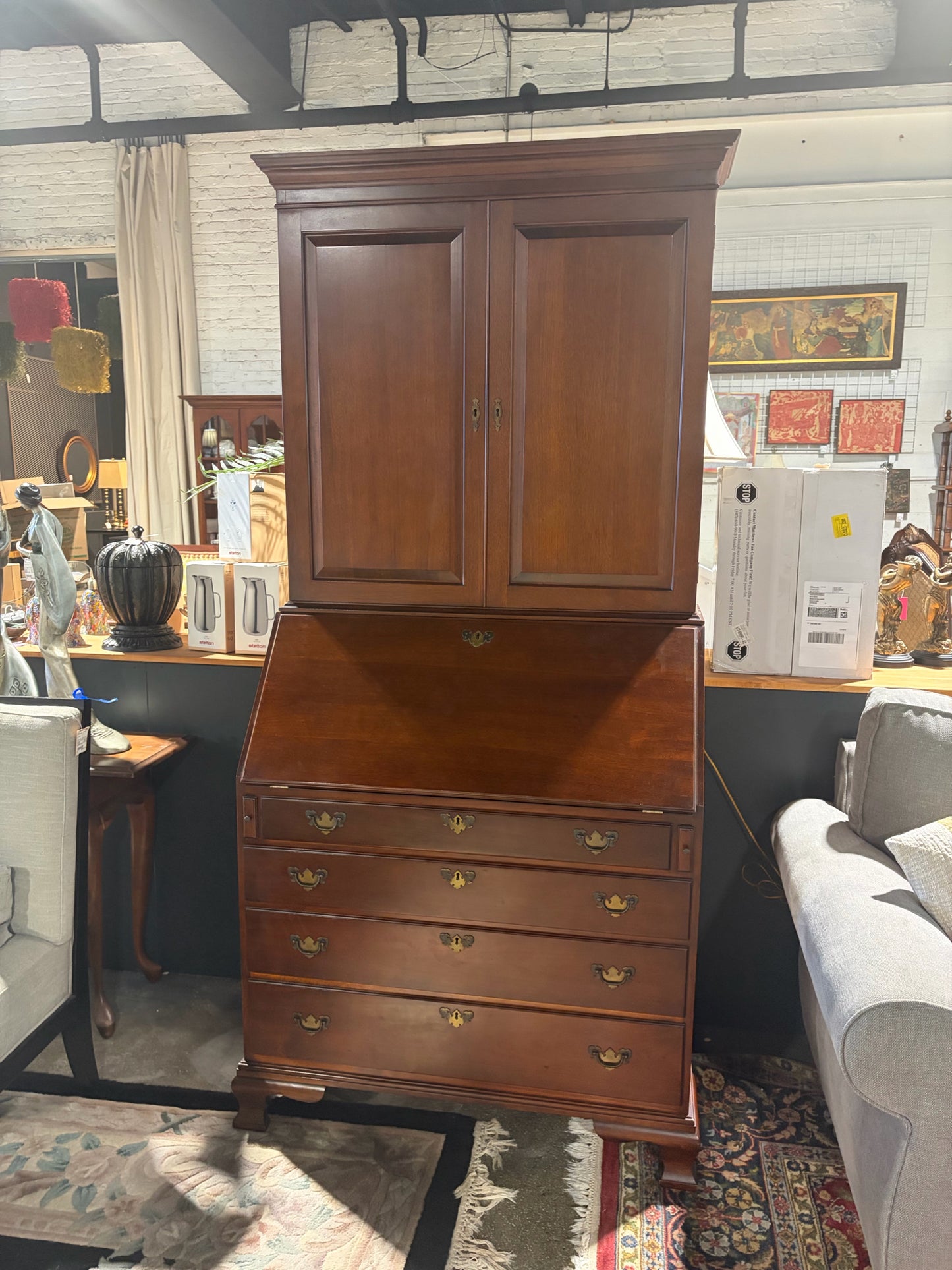Heirlooms Authentic Reproductions by Craftique Secretary, 81"H x 39"W x 20"D