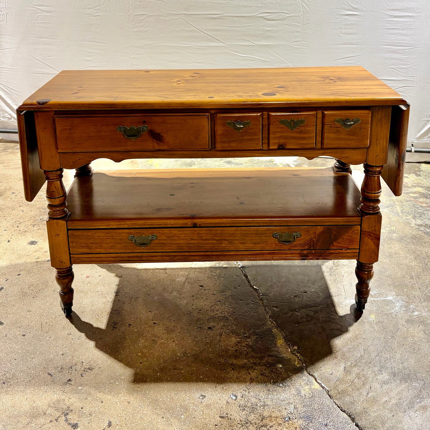 VTG Link Taylor Pine Drop-Leaf Sideboard, 64"w x 18"D x 29.75"H