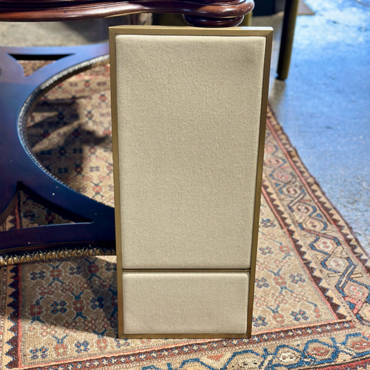 PLEASE WAIT to be SEATED Nouveau Pin Board, Brass+Canvas, 10.5"W x 24.5"D x 1"H