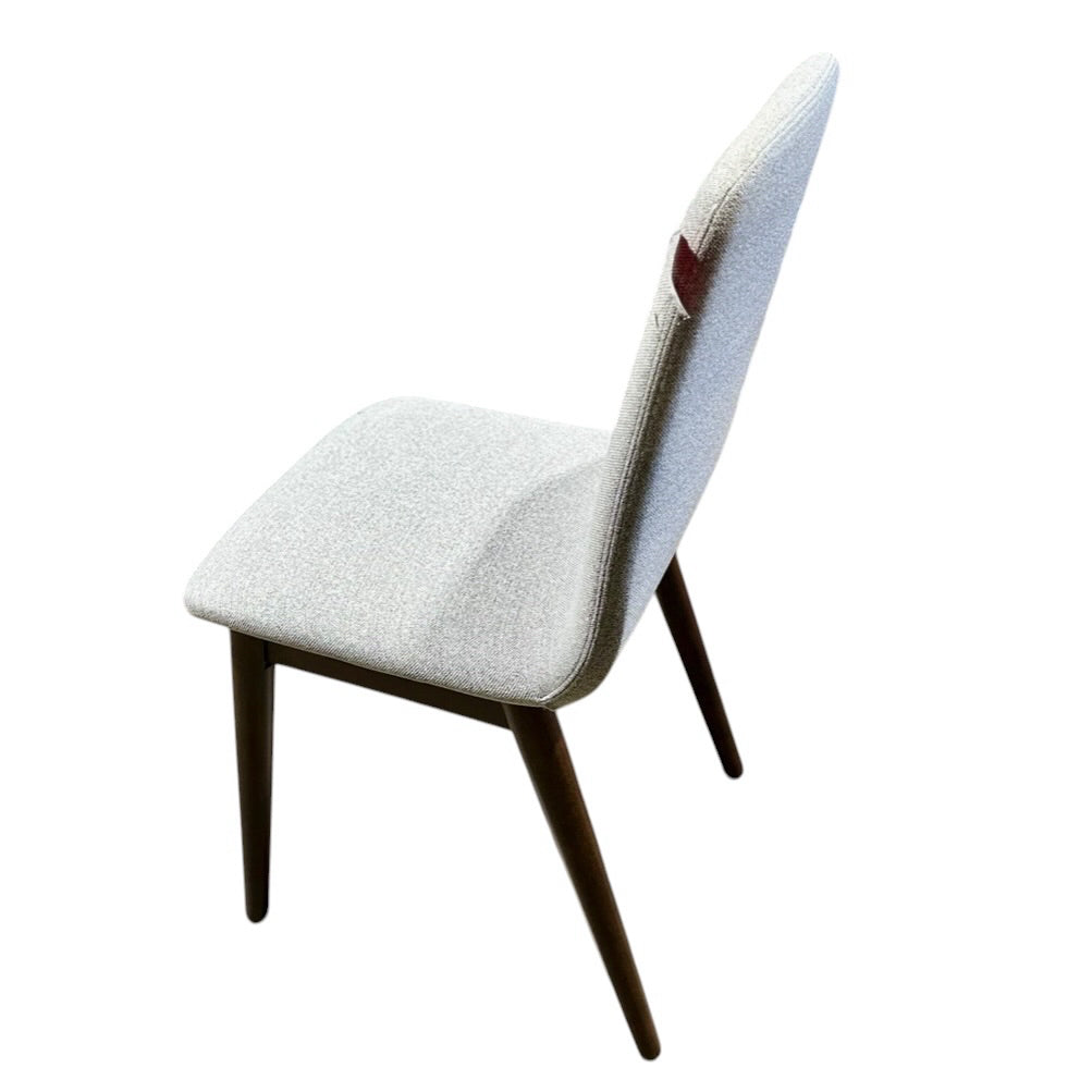Eldridge Dining Chair, Pebble & Walnut, 16.3" W x 21.25" D x 35" H