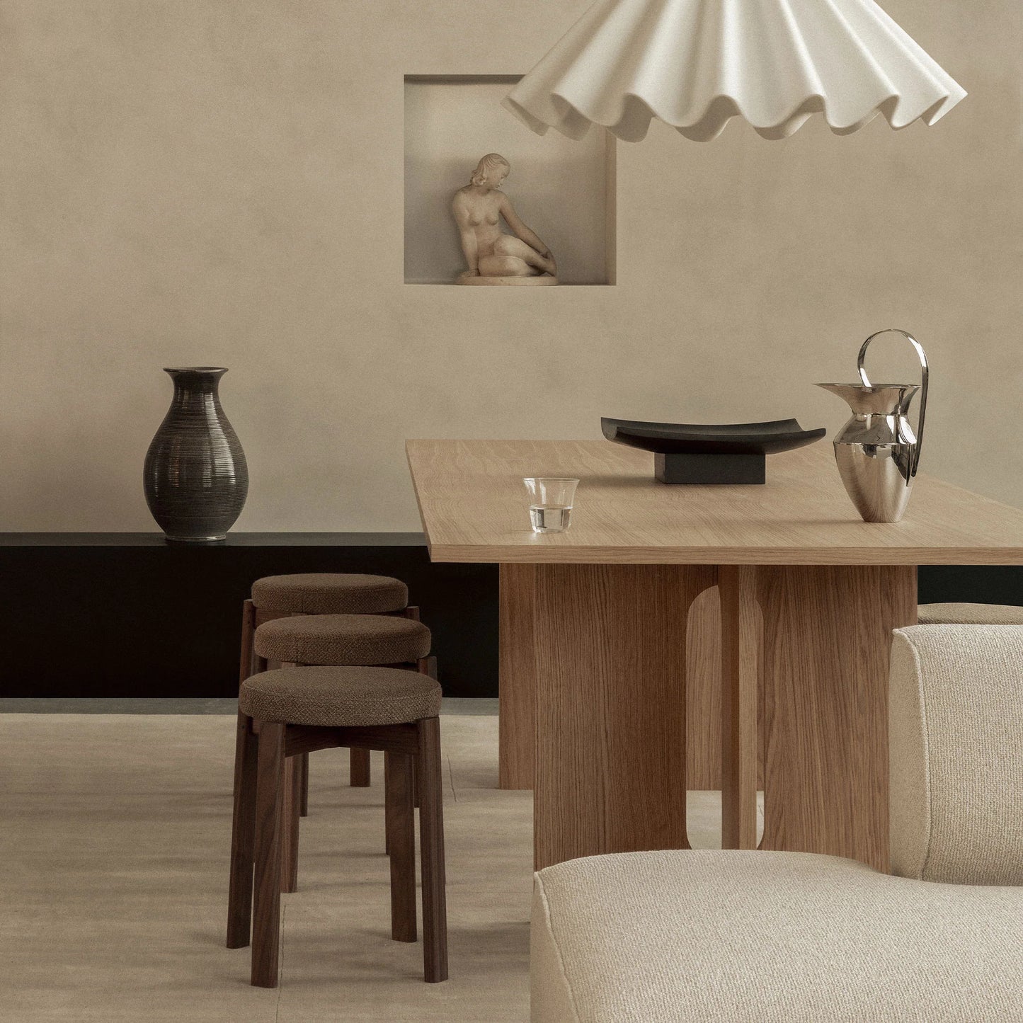 Audo Copenhagen Relevé Platter, Dark Brown, Acacia Wood, 7.9" W x 15.7" D x 4.7"