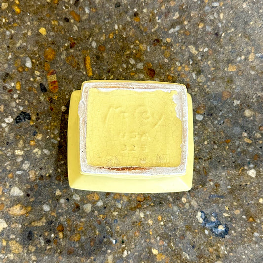 AS-IS McCoy Rectangle Trumpet Planter, Yellow, 6" L x 5" W x 4.5" H