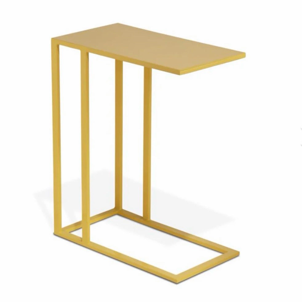 NEW Tanu Enamel C-Table, Yellow Ochre, 20.25"W x 11"D x 24.8"H