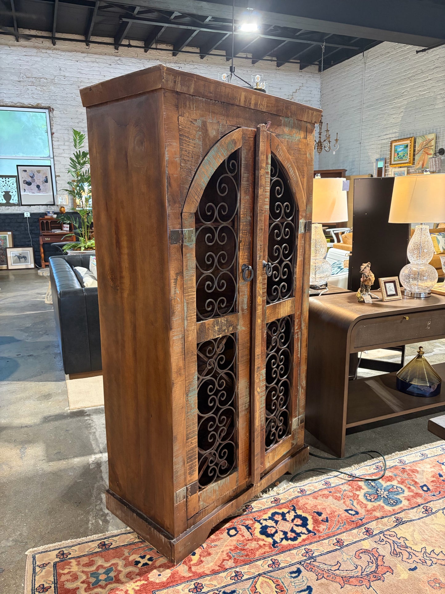Avendor Arched Double Door Bar Cabinet, 36"W x 18"D x 67.25"H