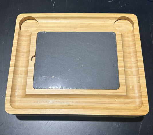 Wooden Charcuterie Board Set w/Serving Utensils & Tray, 16" W x 13" D x 3" H