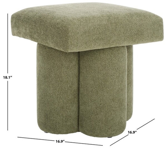 Farq Square Top Ottoman, 16.9" W x 16.9" D x 18.1" H