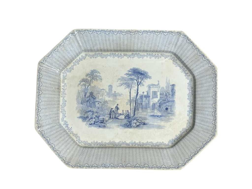 Antique Meir & Son Transferware Platter 18"Wx14"Hx1"D