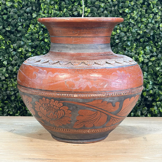 Terracotta Art Vase 10"H x 11"Dia