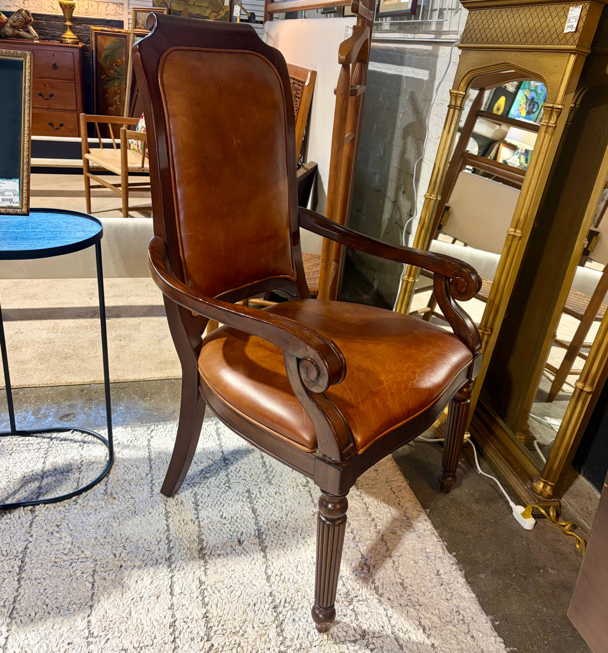 VTG Regency Style Leather Arm Chair