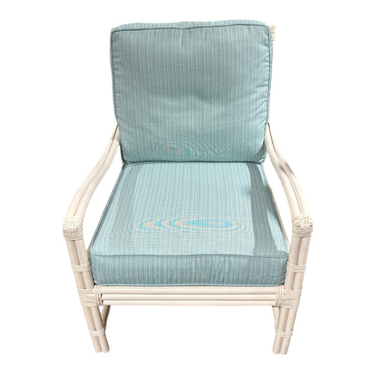 Braxton Culler 'Manchester' Rattan chair & ottoman, 29"W x 34"D x 39"H