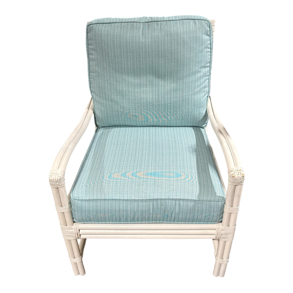 Braxton Culler 'Manchester' Rattan chair & ottoman, 29"W x 34"D x 39"H