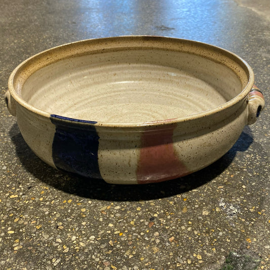 Large Stoneware Bowl, 13"W x 11"D x 3.75"H