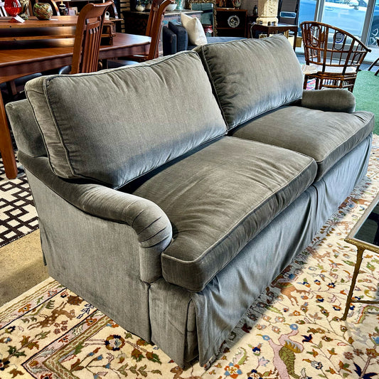 Theodore Alexander Sofa, Slate Performance Velvet, 82" L x 36" W x 32.5" H