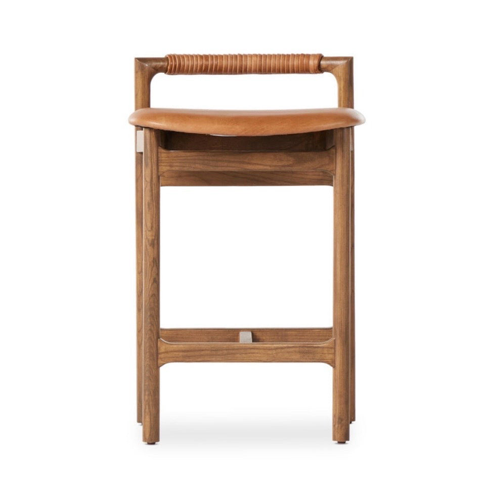 Four Hands Baden Counter Stool, Tobacco Leather