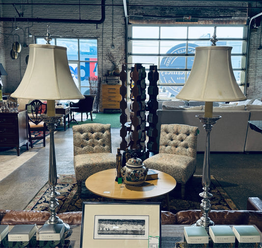 PAIR of Restoration Hardware table lamps, 34"H x 8"W x 8"D
