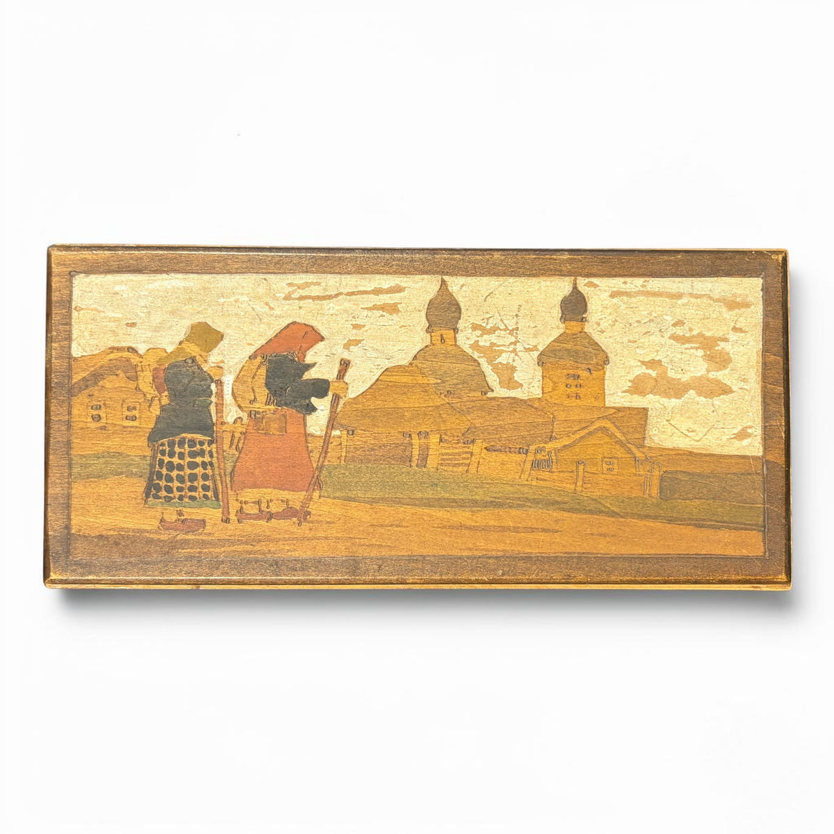 Wooden Russian Hinged Box 1.5"H x 8"W x 3"D