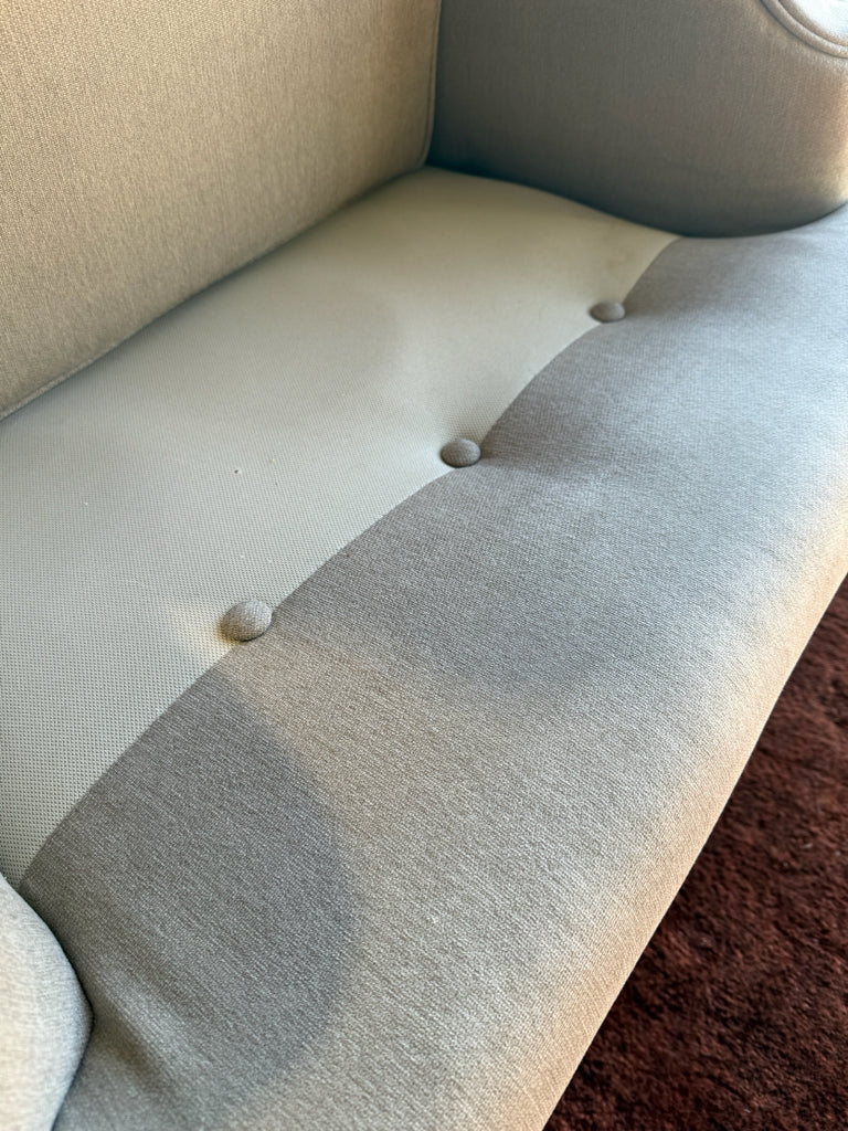 Queen Anne upholstered wingback, 32"W x 28"D x 42"H