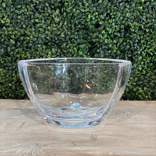 Tiffany & Co 6 Panel Hex Crystal Glass Bowl, 9.5"L x 10"W x 6"H